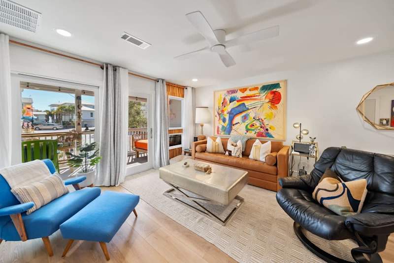 Living room includes a smart tv. Perfect for unwinding together in the evenings.