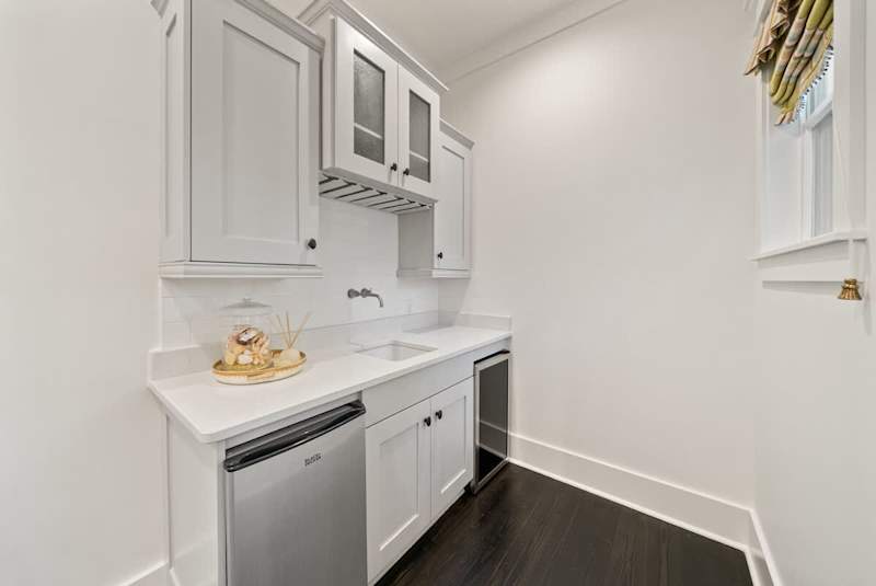 Second floor includes a small kitchenette.