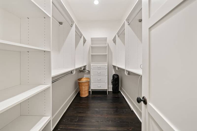 Bedroom includes a large walk-in closet.