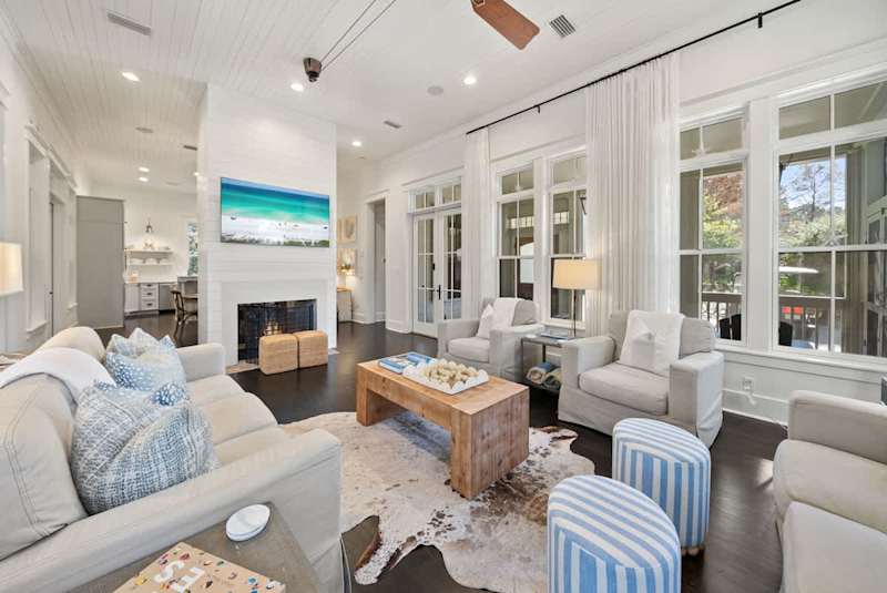 Upon entering the home, you a greeted by a large living room.