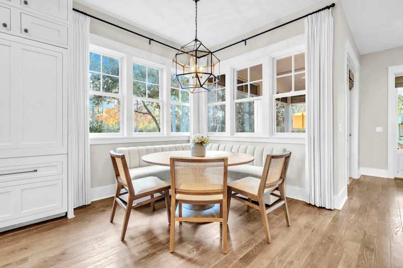 Dining room table features seating for 7.