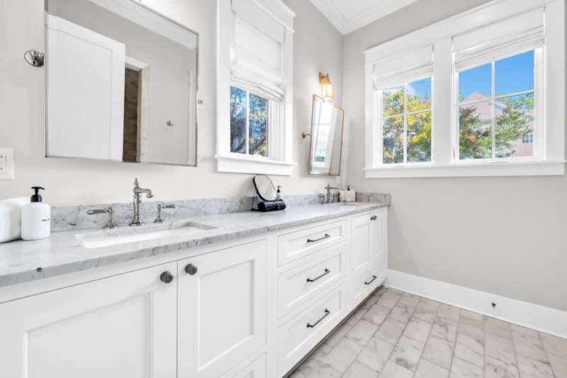Ensuite features dual vanities and a walk-in shower.