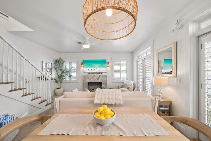 Dining room table features seating for 6.