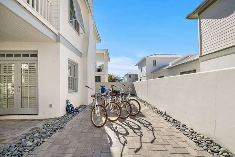 Home includes 4 adult bikes.