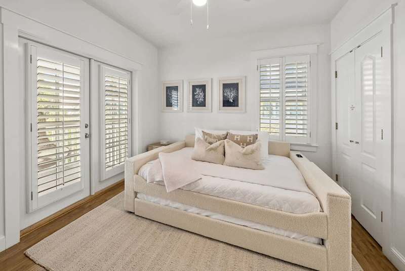 Bedroom #2 features a full bed with twin trundle, smart tv and ensuite.