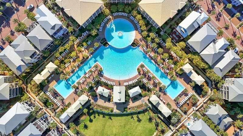 Seacrest Beach 12,000 sq/ft lagoon pool.
