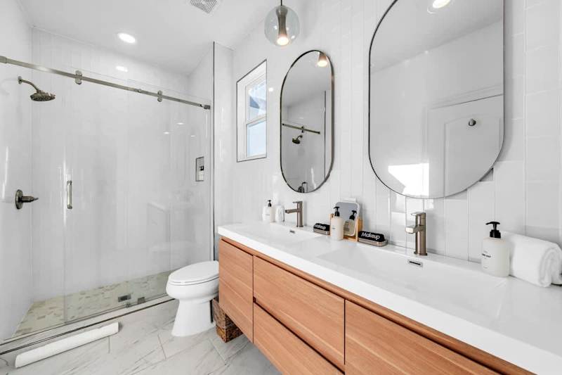 Ensuite features double vanities and a large walk-in closet.