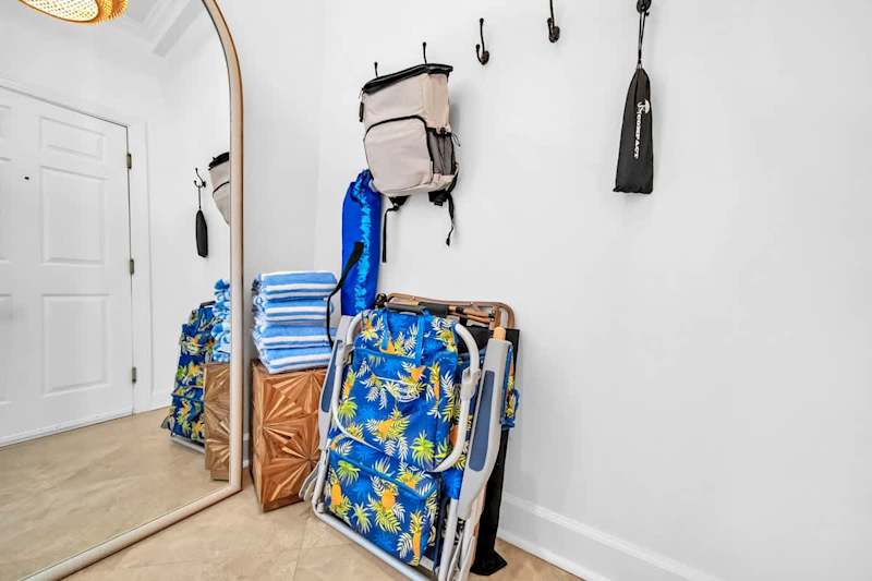 Pack light! Beach gear included.