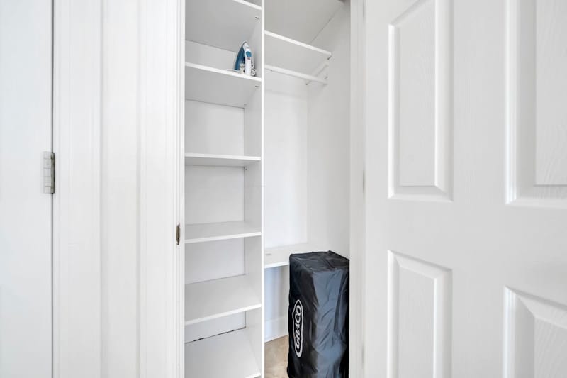 Enjoy added convenience with a dedicated wardrobe storage space, thoughtfully stocked with a Pack-n-Play to make traveling with young children even easier.