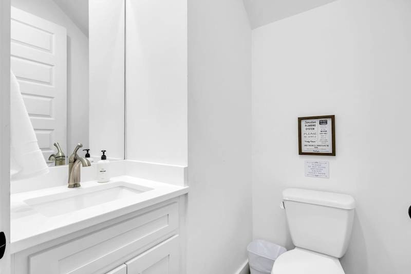 First floor half bathroom.