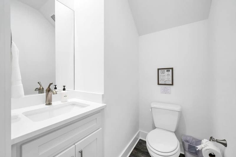 First floor half bathroom.
