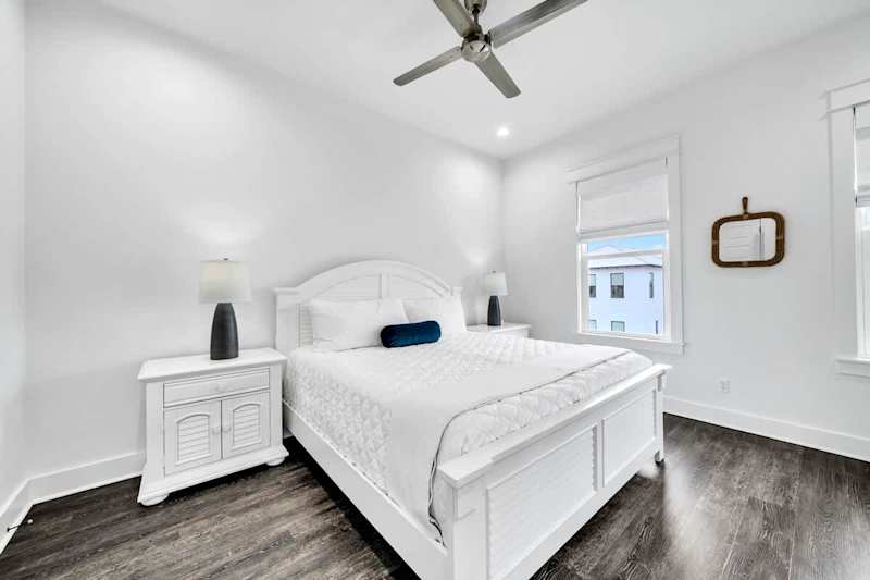 Bedroom #5 features a king bed and smart tv.