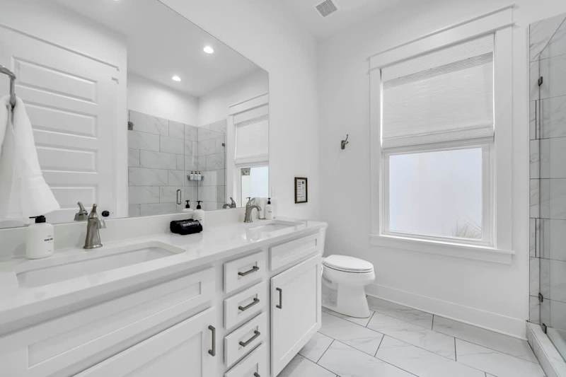 Ensuite bathroom with walk-in shower.
