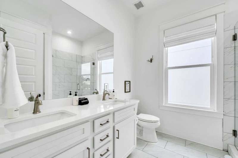 Ensuite bathroom with walk-in shower.