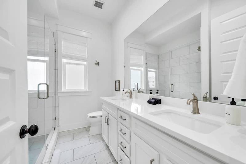 Ensuite bathroom with walk-in shower.