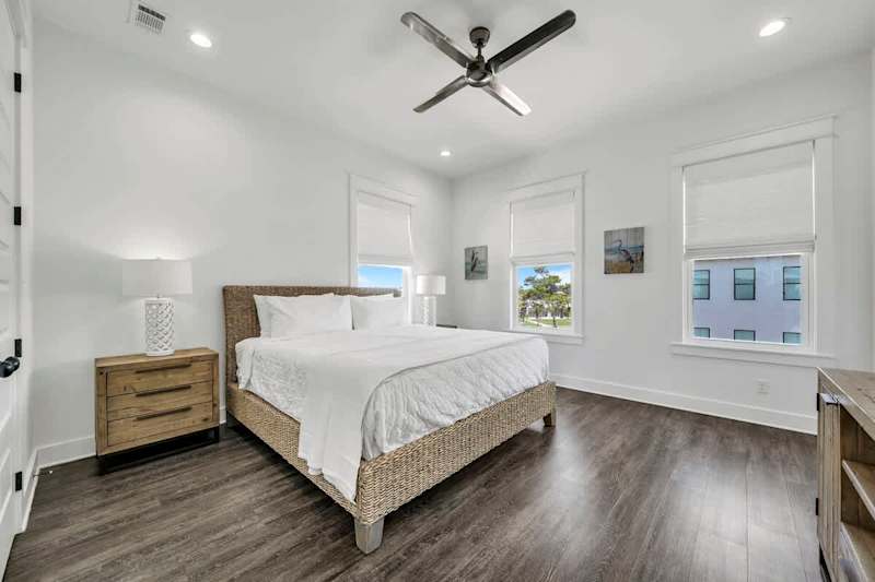 Bedroom #5 features a king bed and smart tv.