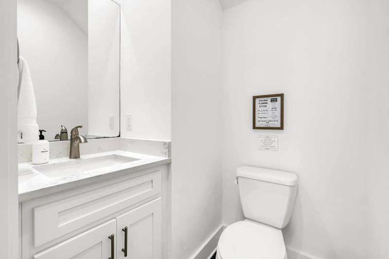 First floor half bathroom.