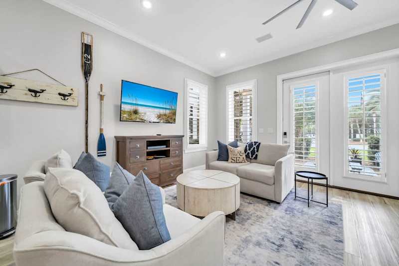 First floor living room with smart tv