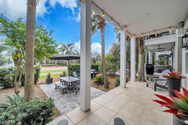 Enjoy the private covered patio with seating, with easy access to Hwy 30A!