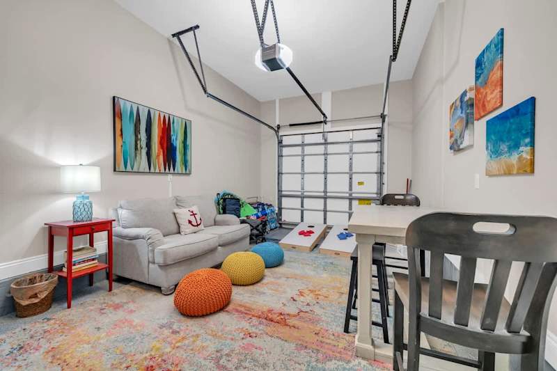 Game room in the garage, perfect for the kiddos!