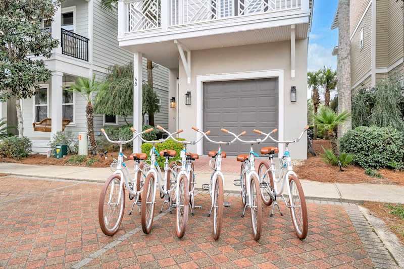 Home includes six adult bikes.