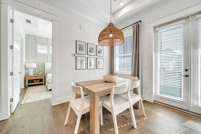 Dining table with space for 6 .