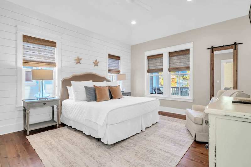 Bedroom #2 features a king bed with ensuite & smart tv