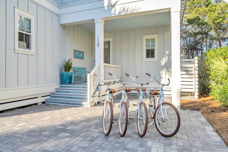 Home includes four adult bikes.