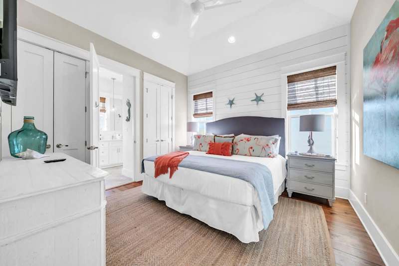Bedroom #3 features a king bed with ensuite & smart tv