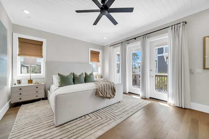 Bedroom #5 features a king bed, ensuite, access to private porch, and smart tv.
