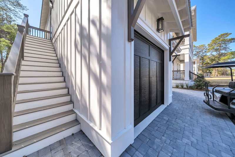 Access the carriage house from the side of the home
