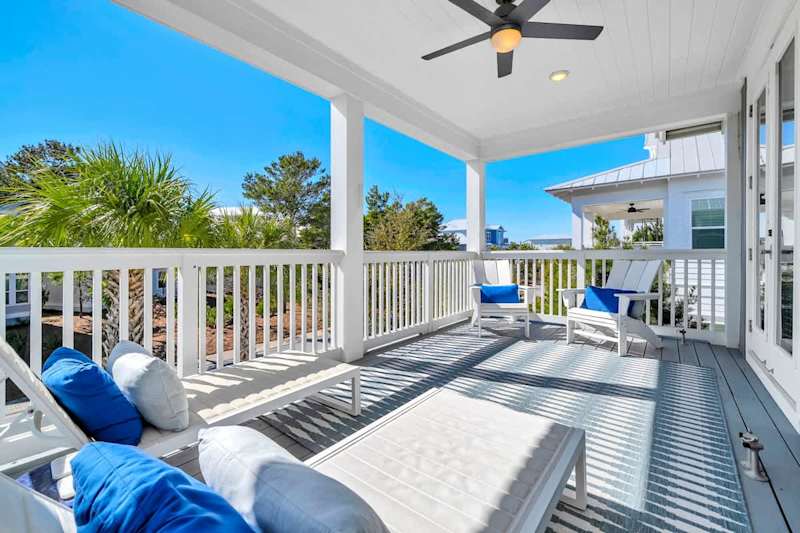 Private second floor balconies with outdoor seating