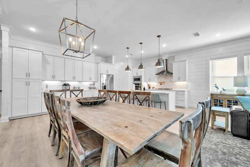 Welcome to 'Beach Please' by Stay on 30a! Featuring a Large kitchen and dining with seating for all, making those home cooked meals seamless!