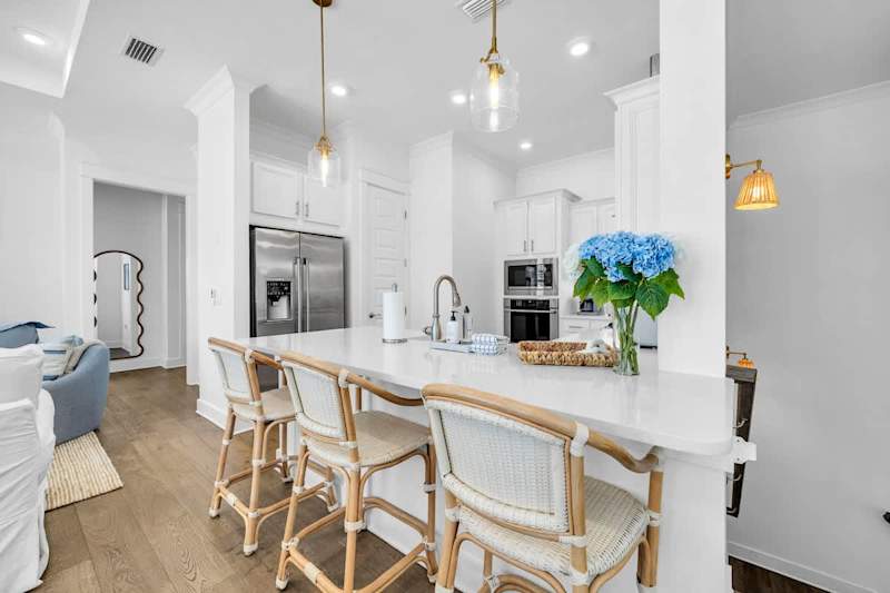 Enjoy meals in the gourmet kitchen.