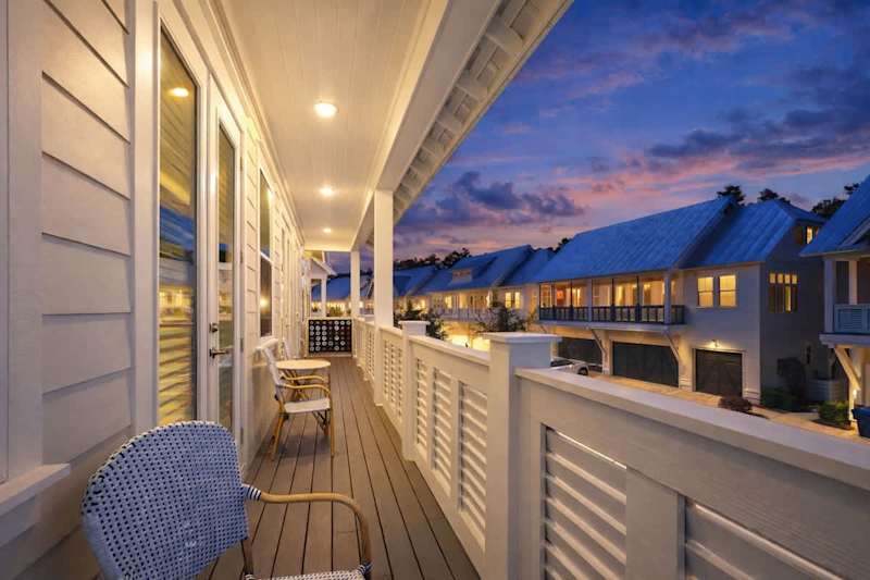 Enjoy the sunset in the evening or the sunrise in the morning on the private porch