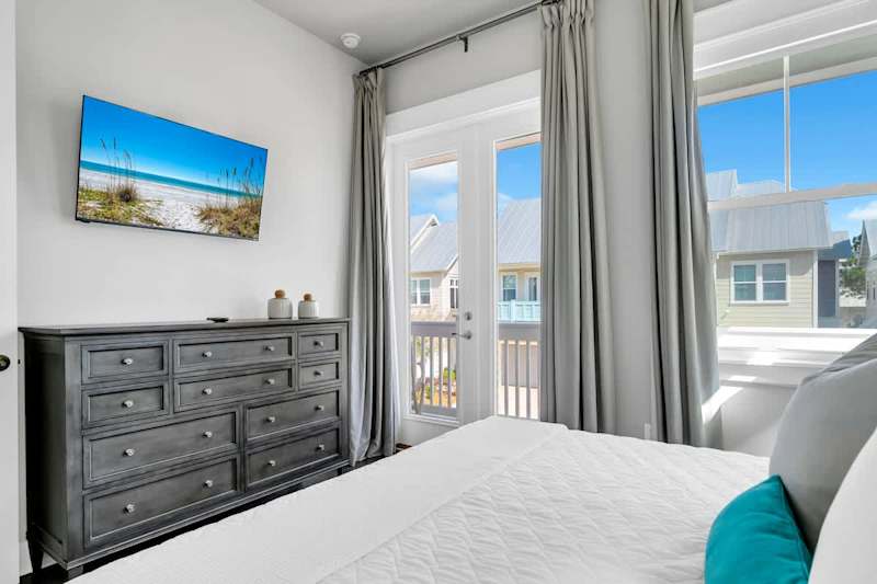 Guest bedroom features smart tv