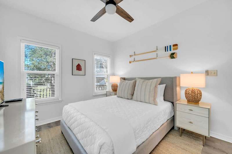 Bedroom #3 features a queen with smart tv