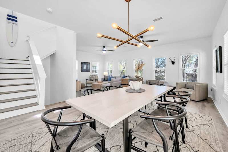 Open concept living and dining