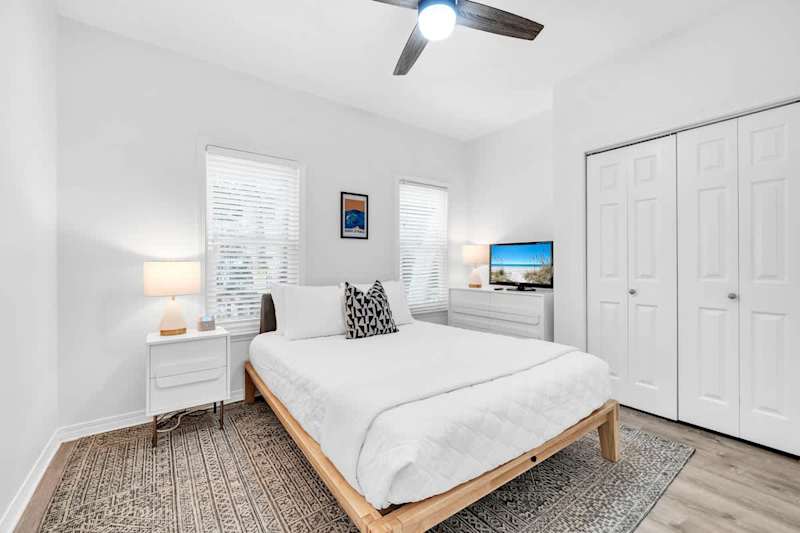 Bedroom #2 features a queen with smart tv
