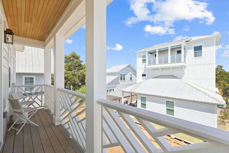 Enjoy the private covered balcony