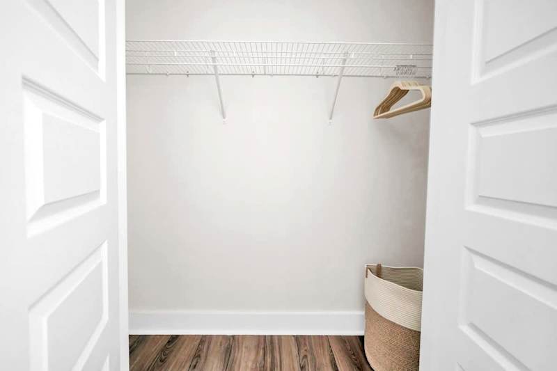 Bunk room features a closet.