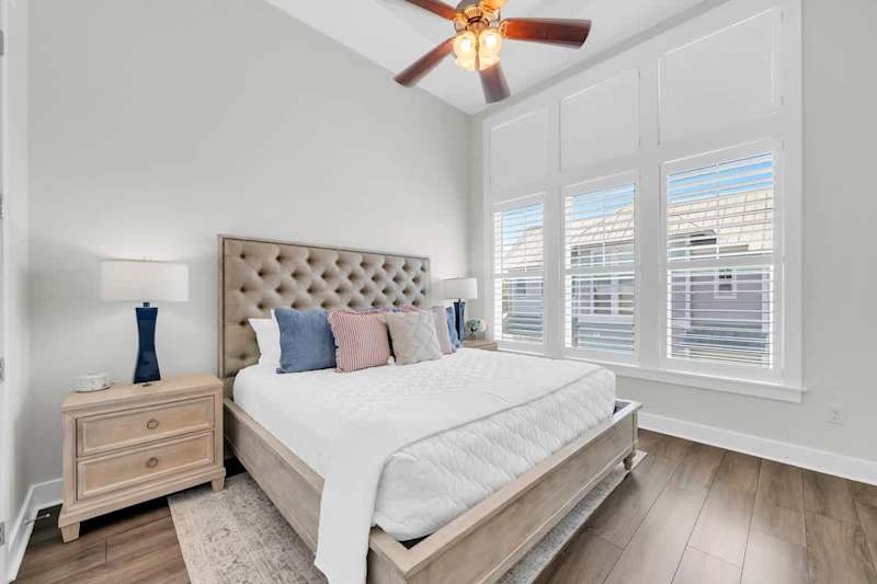 Bedroom #3 features a king bed, ensuite and smart tv.
