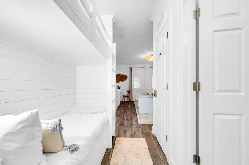 Studio features two built-in twin bunks