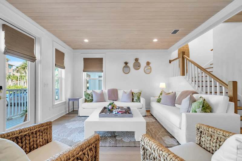 Living Room Seating for All with Easy Access to Private Porch!