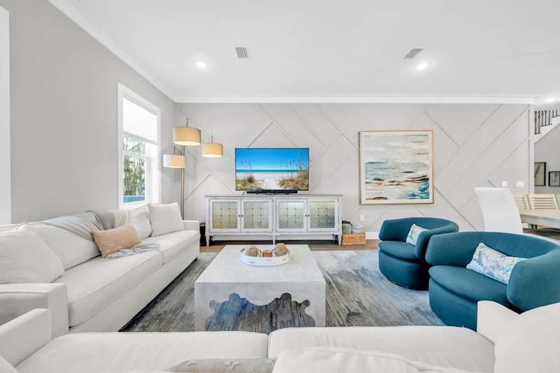 Living room seating for all with smart tv