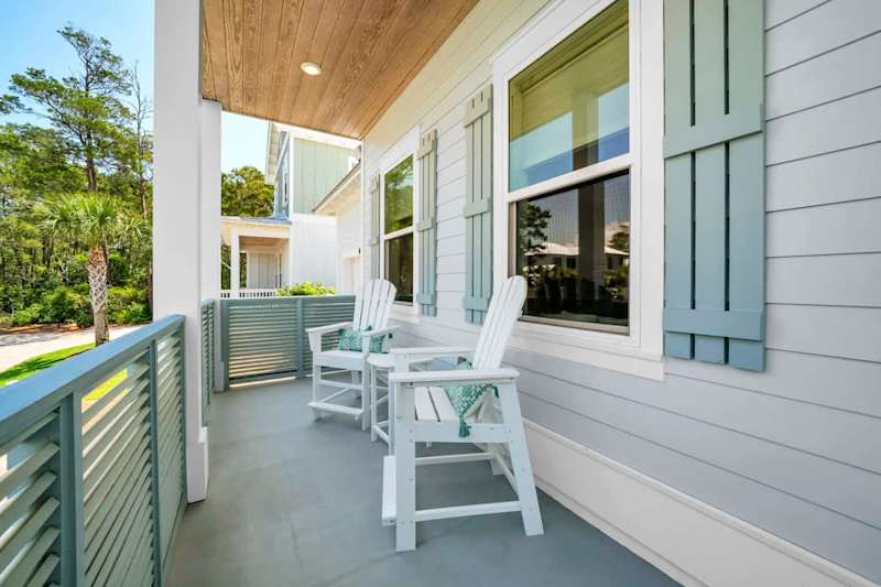 Front porch seating perfect for morning coffee