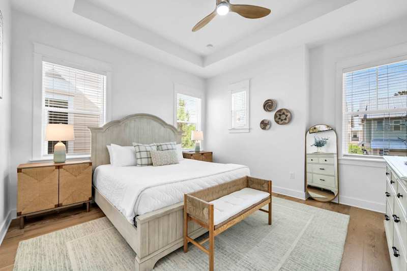 Bedroom #3 features a king bed, ensuite and smart tv.