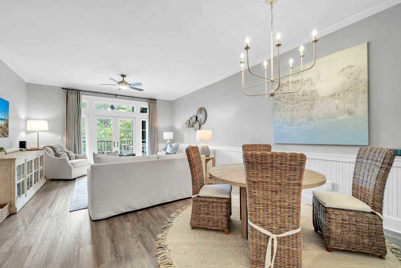 Open floor dining and living space