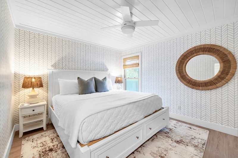 Master bedroom features a king, with smart tv