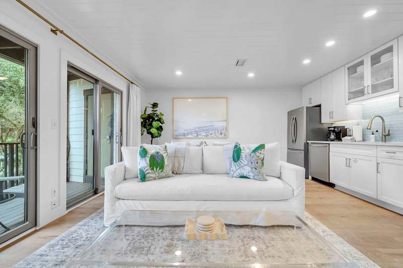 Open living and dining space